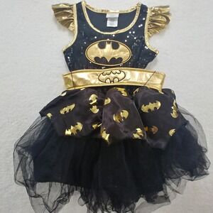 Modern Hero DC Batgirl Child Costume Size Small With Gold Belt and‎ Sleeves